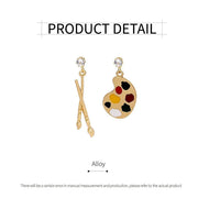 Artistic Asymmetric Earrings Brush and Drawing Board Design Creative Jewelry V528-EARRINGS-E4022-567118