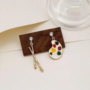 Artistic Asymmetric Earrings Brush and Drawing Board Design Creative Jewelry V528-EARRINGS-E4022-567118