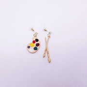 Artistic Asymmetric Earrings Brush and Drawing Board Design Creative Jewelry V528-EARRINGS-E4022-567118