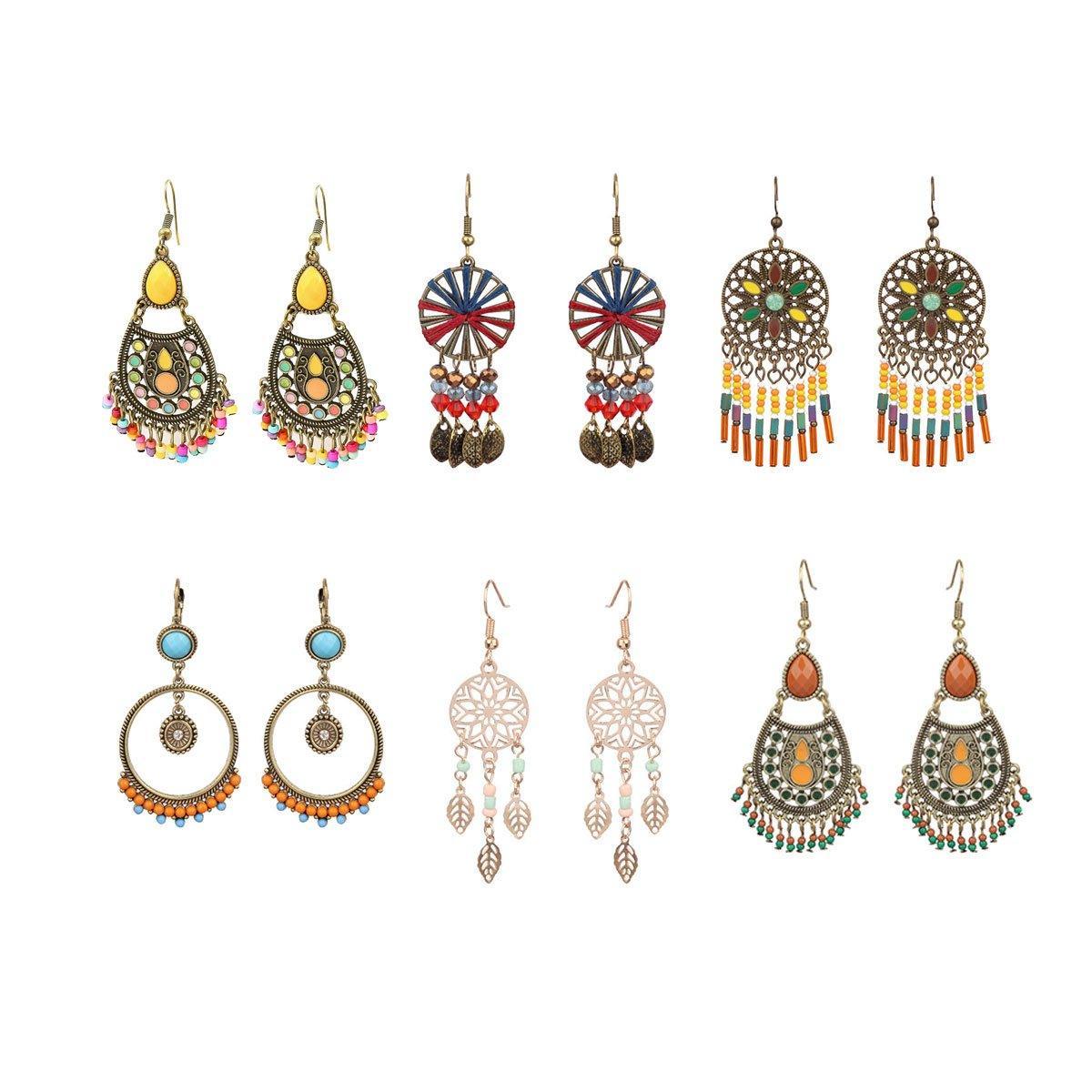 Retro Court Style Geometric Leaf Earrings Elegant Vintage Jewelry for Women Gift - 1 V528-EARRINGS-HQEF-0735-499616