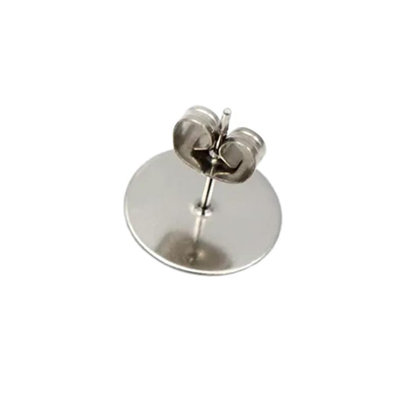 50/100/200PCS Earring Stud Posts Pads+Nut Backs Silvery Surgical Steel DIY Craft 8MM - 50PCS V528-EARRINGSTUD-8MM-50PCS-929154