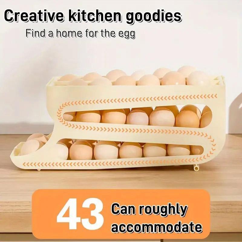 Sliding Egg Carton Refrigerator Storage for Kitchen Egg Holder and Organizer - Yellow V528-EGG-2-BEIGE-YELLOW-224637