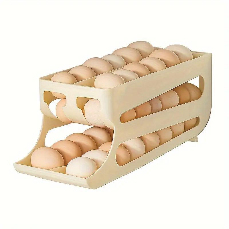 Sliding Egg Carton Refrigerator Storage for Kitchen Egg Holder and Organizer - Yellow V528-EGG-2-BEIGE-YELLOW-224637
