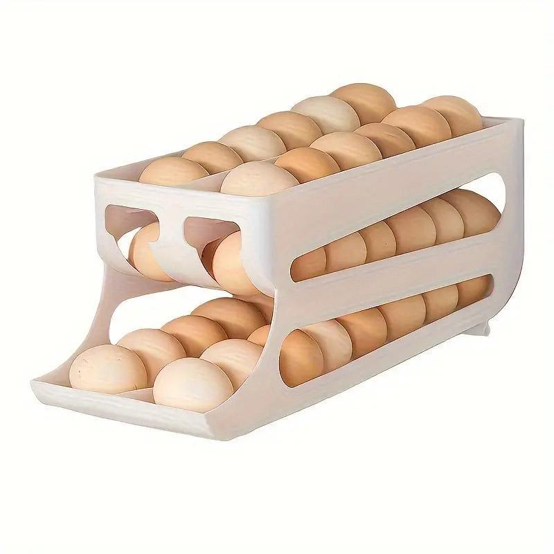 Sliding Egg Carton Refrigerator Storage for Kitchen Egg Holder and Organizer - Yellow V528-EGG-2-BEIGE-YELLOW-224637