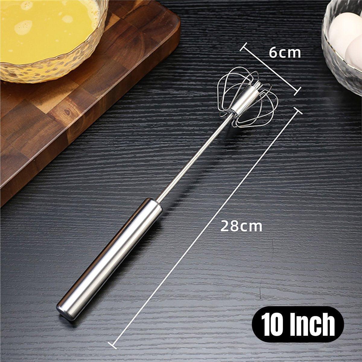 Stainless Steel Semi-Automatic Egg Beater Hand Pressed Kitchen Baking Tool - 10 Inch V528-EGG-BEATER-10-672969