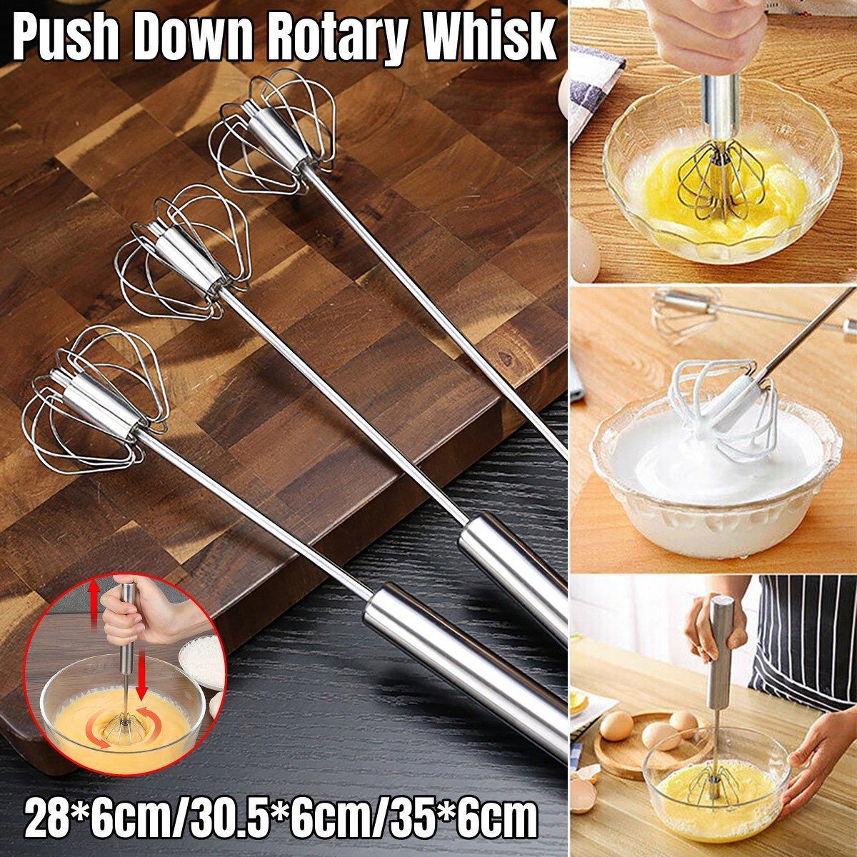 Stainless Steel Semi-Automatic Egg Beater Hand Pressed Kitchen Baking Tool - 12 Inch V528-EGG-BEATER-12-636419