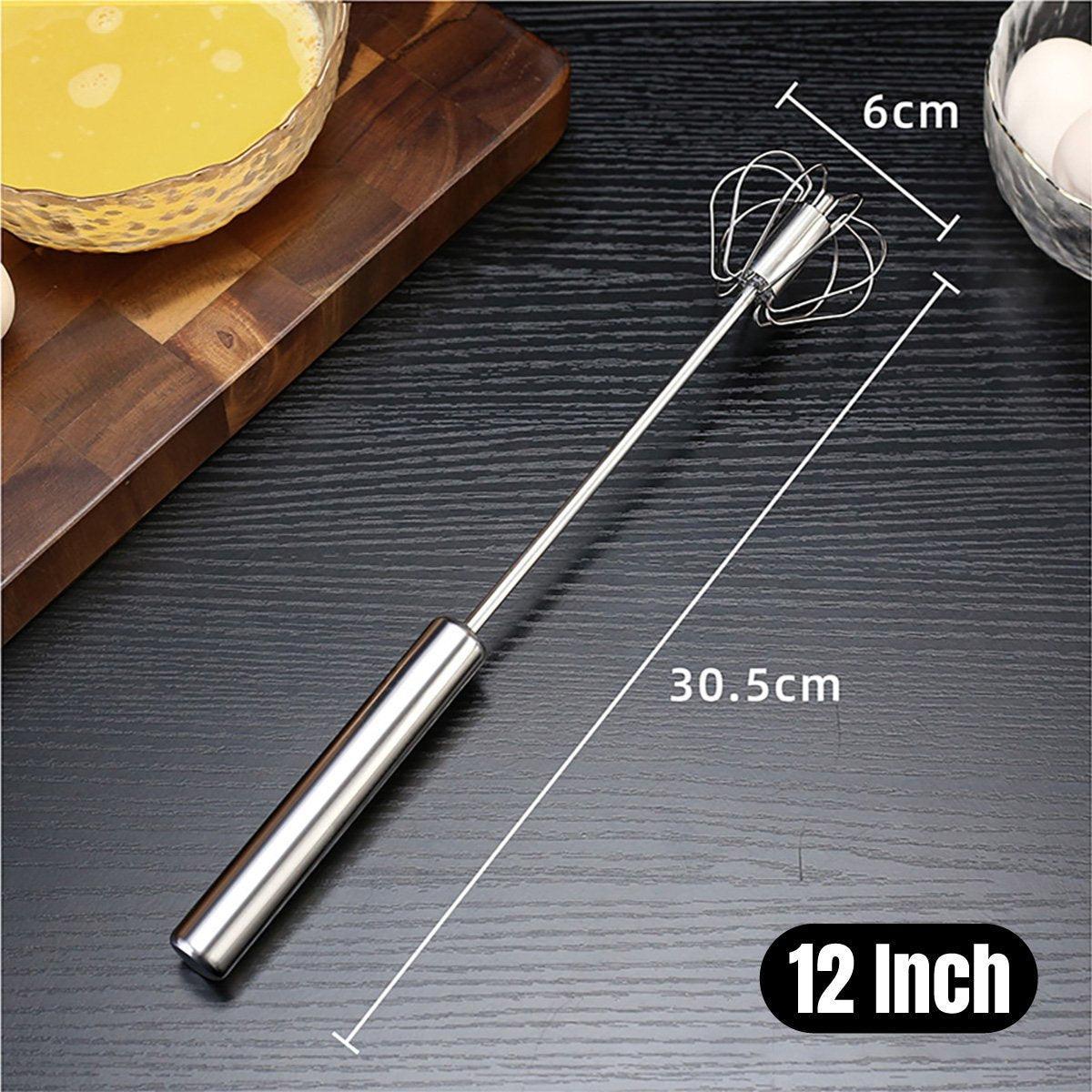 Stainless Steel Semi-Automatic Egg Beater Hand Pressed Kitchen Baking Tool - 12 Inch V528-EGG-BEATER-12-636419