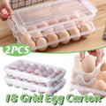 2x Eggs Keeper Trays 18 Slots Storage Box Containers Kitchen Refrigerator Holder V528-EGG-CARTON-18BARS-2PCS-758027