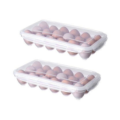 2x Eggs Keeper Trays 18 Slots Storage Box Containers Kitchen Refrigerator Holder V528-EGG-CARTON-18BARS-2PCS-758027