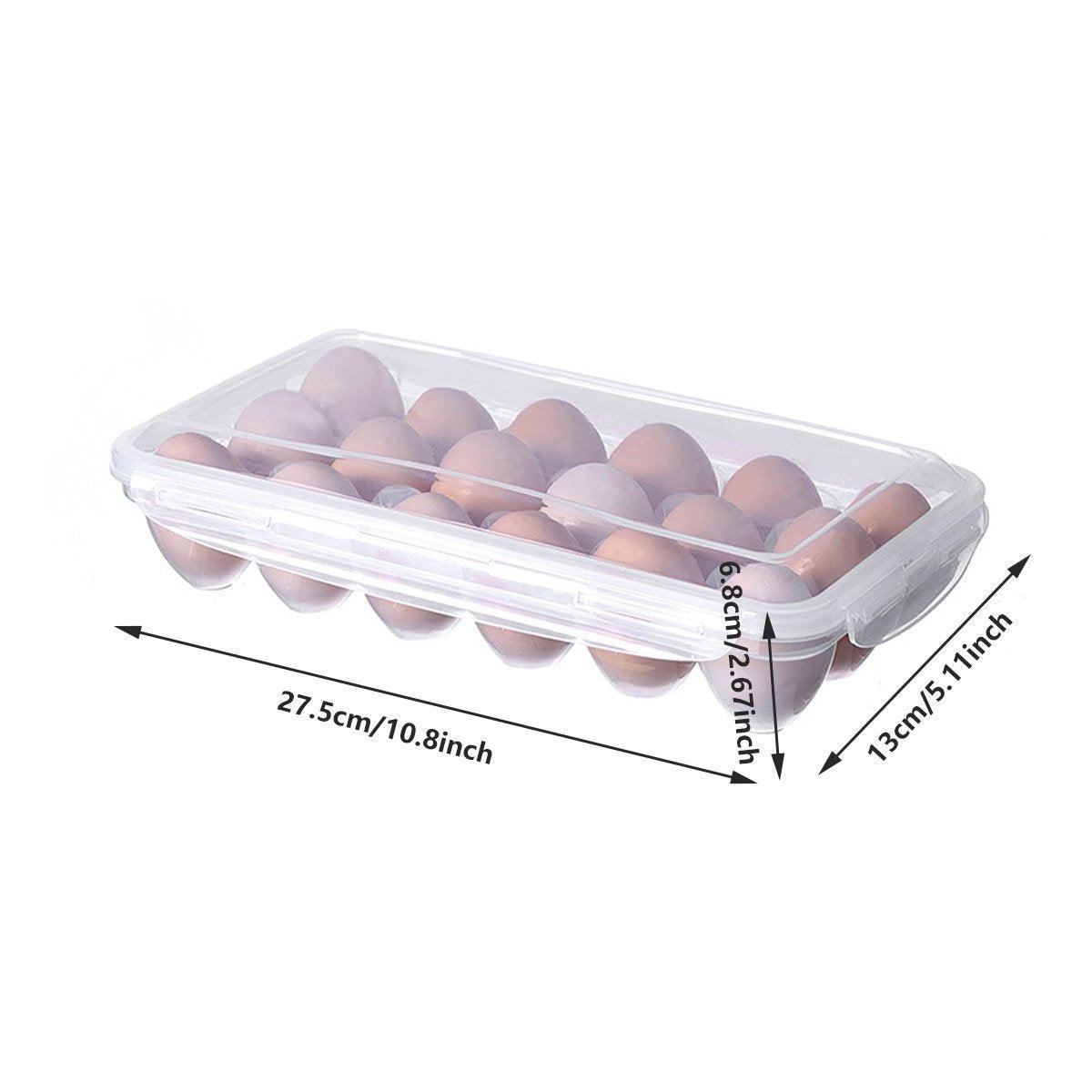 2x Eggs Keeper Trays 18 Slots Storage Box Containers Kitchen Refrigerator Holder V528-EGG-CARTON-18BARS-2PCS-758027