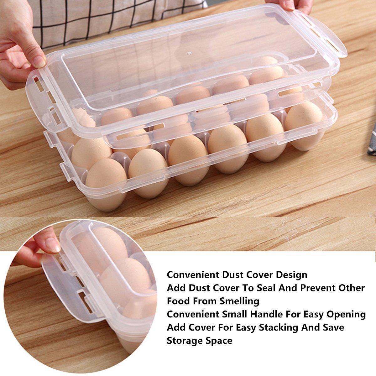 2x Eggs Keeper Trays 18 Slots Storage Box Containers Kitchen Refrigerator Holder V528-EGG-CARTON-18BARS-2PCS-758027