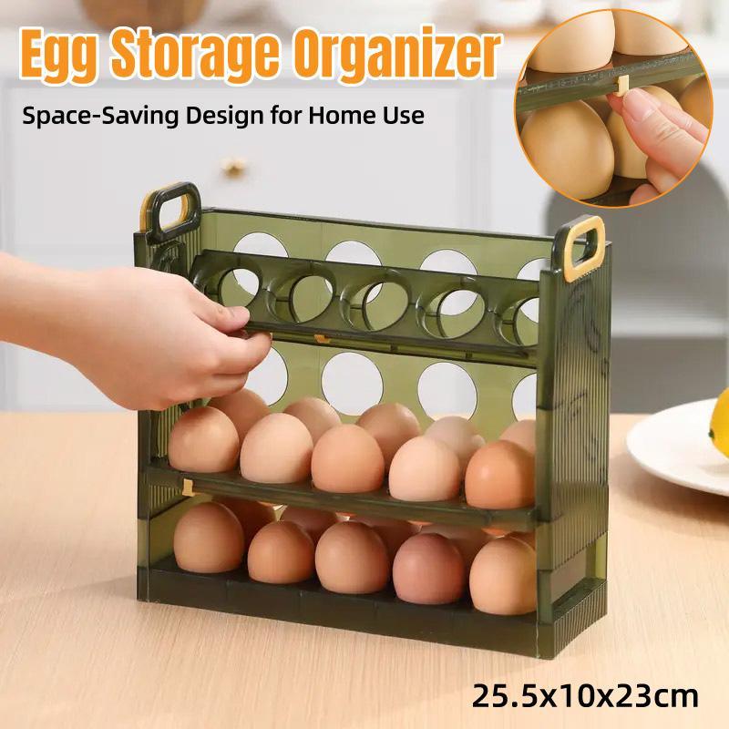 Refrigerator Egg Organizer Side Door Storage Tray Egg Carton Holder Kitchen Box V528-EGG-GREEN-3-722067