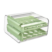 Double Layer Green Egg Storage Carton Drawer Fridge Organizer for Kitchen Use V528-EGG-STORAGE-GREEN-805412