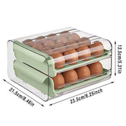 Double Layer Green Egg Storage Carton Drawer Fridge Organizer for Kitchen Use V528-EGG-STORAGE-GREEN-805412