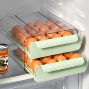 Double Layer Green Egg Storage Carton Drawer Fridge Organizer for Kitchen Use V528-EGG-STORAGE-GREEN-805412