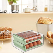 Double Layer Green Egg Storage Carton Drawer Fridge Organizer for Kitchen Use V528-EGG-STORAGE-GREEN-805412