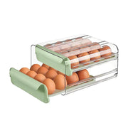 Double Layer Green Egg Storage Carton Drawer Fridge Organizer for Kitchen Use V528-EGG-STORAGE-GREEN-805412