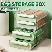 Double Layer Green Egg Storage Carton Drawer Fridge Organizer for Kitchen Use V528-EGG-STORAGE-GREEN-805412