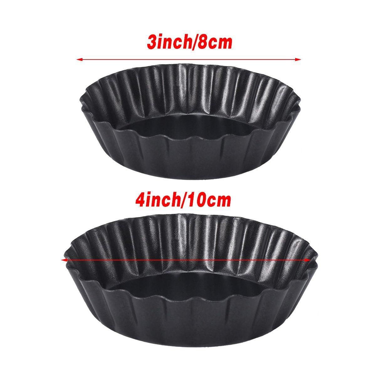 12PCS Mini Detachable Tart Mold Baking Cake Pan Nonstick Bottom Cupcake Molds - 4inch V528-EGG-TART-MOLD-4INCHES-12PCS-750378