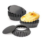 12PCS Mini Detachable Tart Mold Baking Cake Pan Nonstick Bottom Cupcake Molds - 4inch V528-EGG-TART-MOLD-4INCHES-12PCS-750378