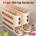 2pcs 4 Tier Slide Egg Organizer Storage Box Ladder Design for Egg Carton Holder V528-EGG-YELLOW-2PCS-490528