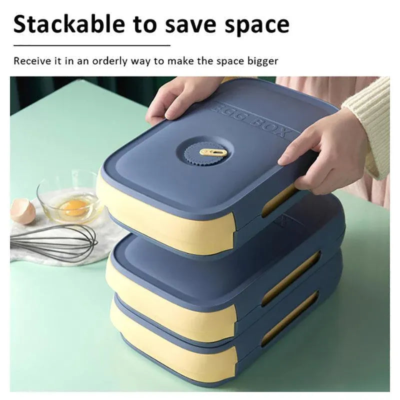Drawer Type Eggs Tray Fruit Storage Box Kitchen Stacking Holder Food Container - Blue V528-EGGBO-BLUE-997541