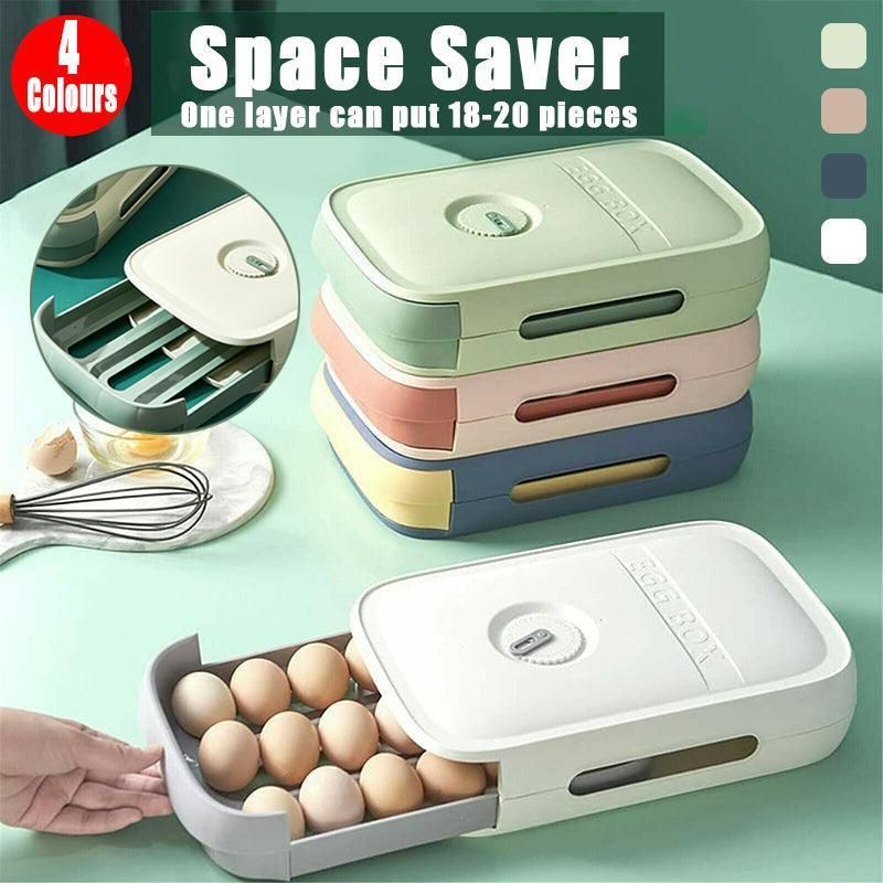 Drawer Type Eggs Tray Fruit Storage Box Kitchen Stacking Holder Food Container - Green V528-EGGBO-GREEN-014510