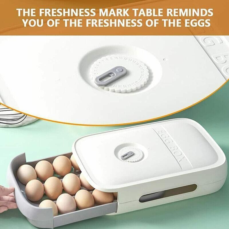 Drawer Type Eggs Tray Fruit Storage Box Kitchen Stacking Holder Food Container - Pink V528-EGGBO-PINK-74036