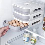 Drawer Type Eggs Tray Fruit Storage Box Kitchen Stacking Holder Food Container - White V528-EGGBO-WHITE-84414