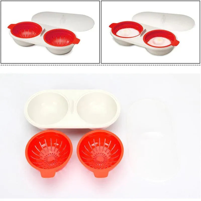 Microwave Egg Cooker for Breakfast Sandwich Poacher Kitchen Gadget - Blue V528-EGGCOOKER-BLUE-35758