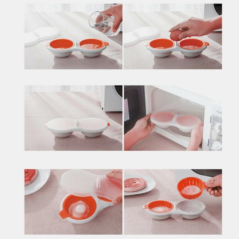 Microwave Egg Cooker for Breakfast Sandwich Poacher Kitchen Gadget - Blue V528-EGGCOOKER-BLUE-35758