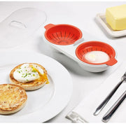 Microwave Egg Cooker for Breakfast Sandwich Poacher Kitchen Gadget - Blue V528-EGGCOOKER-BLUE-35758