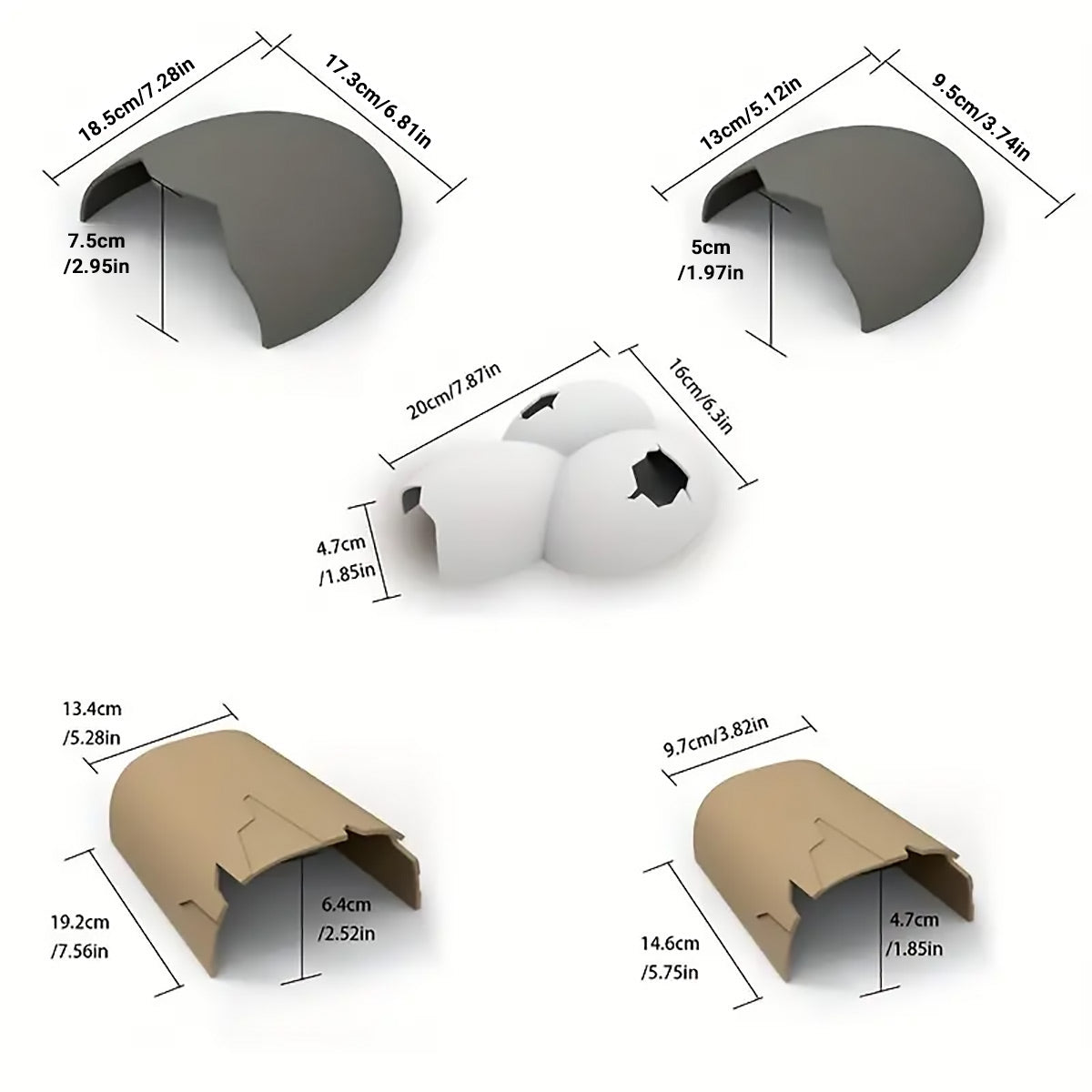 Reptile Hideout Plastic Cave Decorative Shelter for Lizard Snake Spider Habitat - Tree Pattern Set of 2 V528-EGGSHELL-2PCS-0405-131927