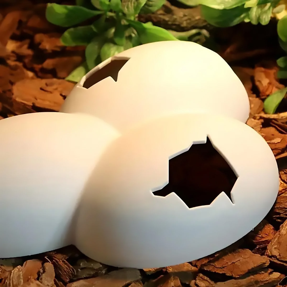 Reptile Hideout Plastic Cave Decorative Shelter for Lizard Snake Spider Habitat - Conjoined eggshell V528-EGGSHELL-NA-01-709282