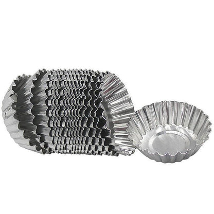 20pcs Aluminium Egg Tart Moulds Non Stick Round Baking Cups for Cupcakes Pies V528-EGGTARTMOLD-20PCS-60286