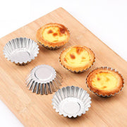 20pcs Aluminium Egg Tart Moulds Non Stick Round Baking Cups for Cupcakes Pies V528-EGGTARTMOLD-20PCS-60286