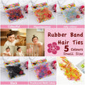400pcs Small Elastic Rubber Band Hair Ties Multi Colour Black Ponytail Holders - Colourful V528-ELASTICHAIRBAND03-4168465