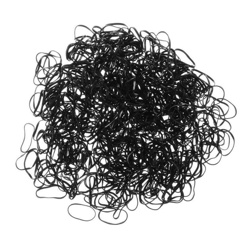 400pcs Small Elastic Rubber Band Hair Ties Multi Colour Black Ponytail Holders - Colourful V528-ELASTICHAIRBAND03-4168465