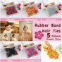 400pcs Small Elastic Rubber Band Hair Ties Multi Colour Black Ponytail Holders - Fluorescence V528-ELASTICHAIRBAND04-416584