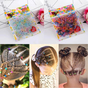 400pcs Small Elastic Rubber Band Hair Ties Multi Colour Black Ponytail Holders - Fluorescence V528-ELASTICHAIRBAND04-416584