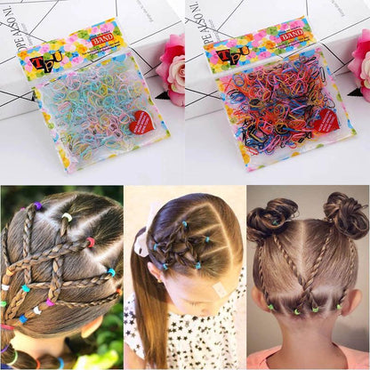 400pcs Small Elastic Rubber Band Hair Ties Multi Colour Black Ponytail Holders - Black V528-ELASTICHAIRBAND05-4186468