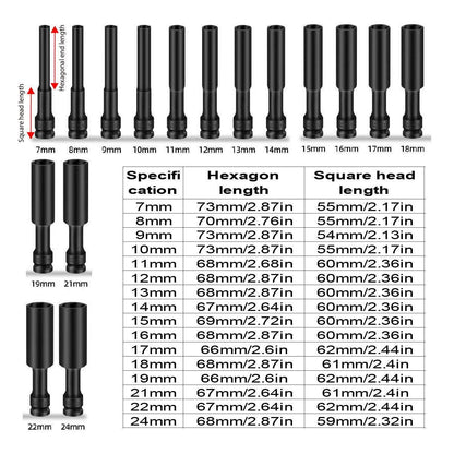 Hexagonal Socket Adapter Set for Electric Impact Wrench Power Drill Socket Tool - 8mm V528-ELECTRIC-WRENCH-8-452361