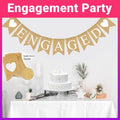 Engaged Burlap Banner Rustic Hessian Bunting Engagement Party Decor V528-ENGAGEMENTPARTY-785420