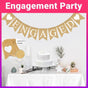 Engaged Burlap Banner Rustic Hessian Bunting Engagement Party Decor V528-ENGAGEMENTPARTY-785420
