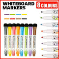 8 Colours Dry Erase Whiteboard Markers Set with Built-in Eraser Tips V528-ERASABLEMARKERS-273810