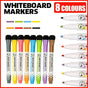 8 Colours Dry Erase Whiteboard Markers Set with Built-in Eraser Tips V528-ERASABLEMARKERS-273810