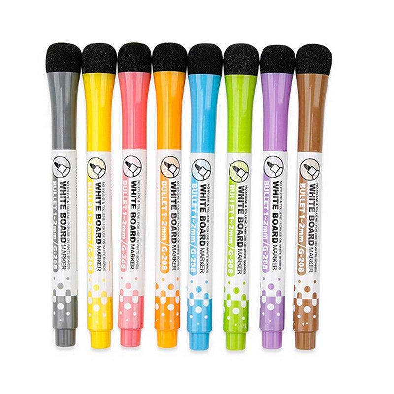 8 Colours Dry Erase Whiteboard Markers Set with Built-in Eraser Tips V528-ERASABLEMARKERS-273810