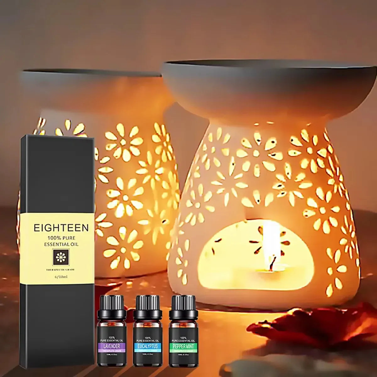 Essential Oil Set 6 Bottles Plant Aromatherapy Oils Natural Scent for Diffuser V528-ESSENTIAL-OILS-6PCS-530006
