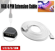 1-10M White LED RGB Light Strip Extension Cord Cable Lead Connector 4 Pin - 2M