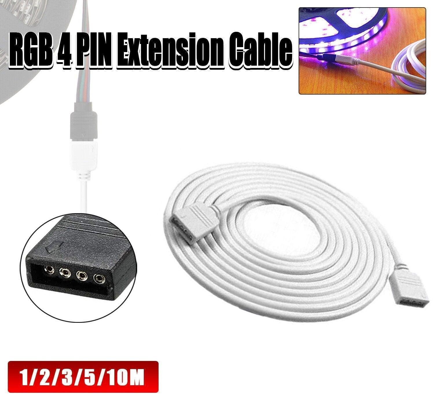 1-10M White LED RGB Light Strip Extension Cord Cable Lead Connector 4 Pin - 3M